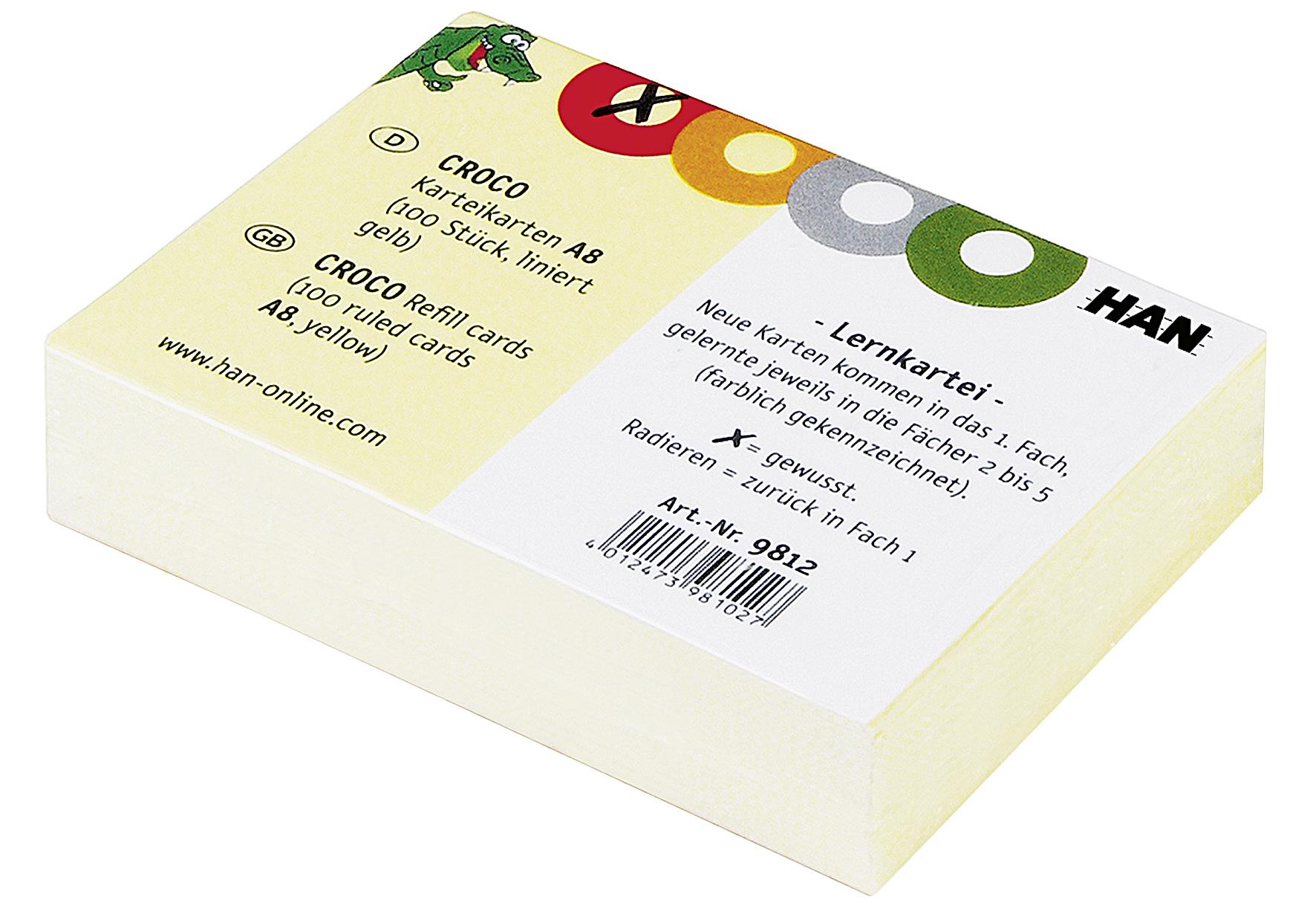 HAN  Karteikarten A8 für CROCO Box - 10 VPE